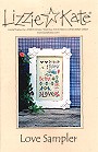 Love Sampler -- counted cross stitch from Lizzie Kate