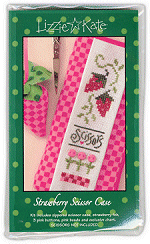 Strawberry Scissor Case -- counted cross stitch from Lizzie Kate