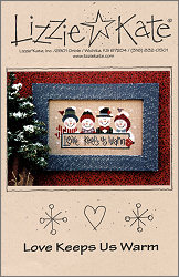 Love Keeps You Warm -- counted cross stitch from Lizzie Kate