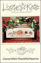 Come With Thankful Hearts -- counted cross stitch from Lizzie Kate