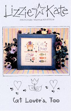 Cat Lovers Too -- counted cross stitch from Lizzie Kate