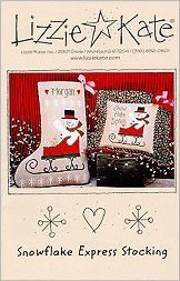 Snowflake Express Stocking -- counted cross stitch from Lizzie Kate