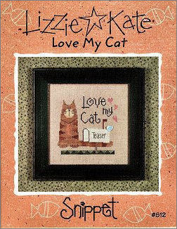 Love My Cat -- counted cross stitch from Lizzie Kate