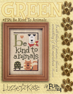 F94 Be Kind to Animals GREEN Flip-it